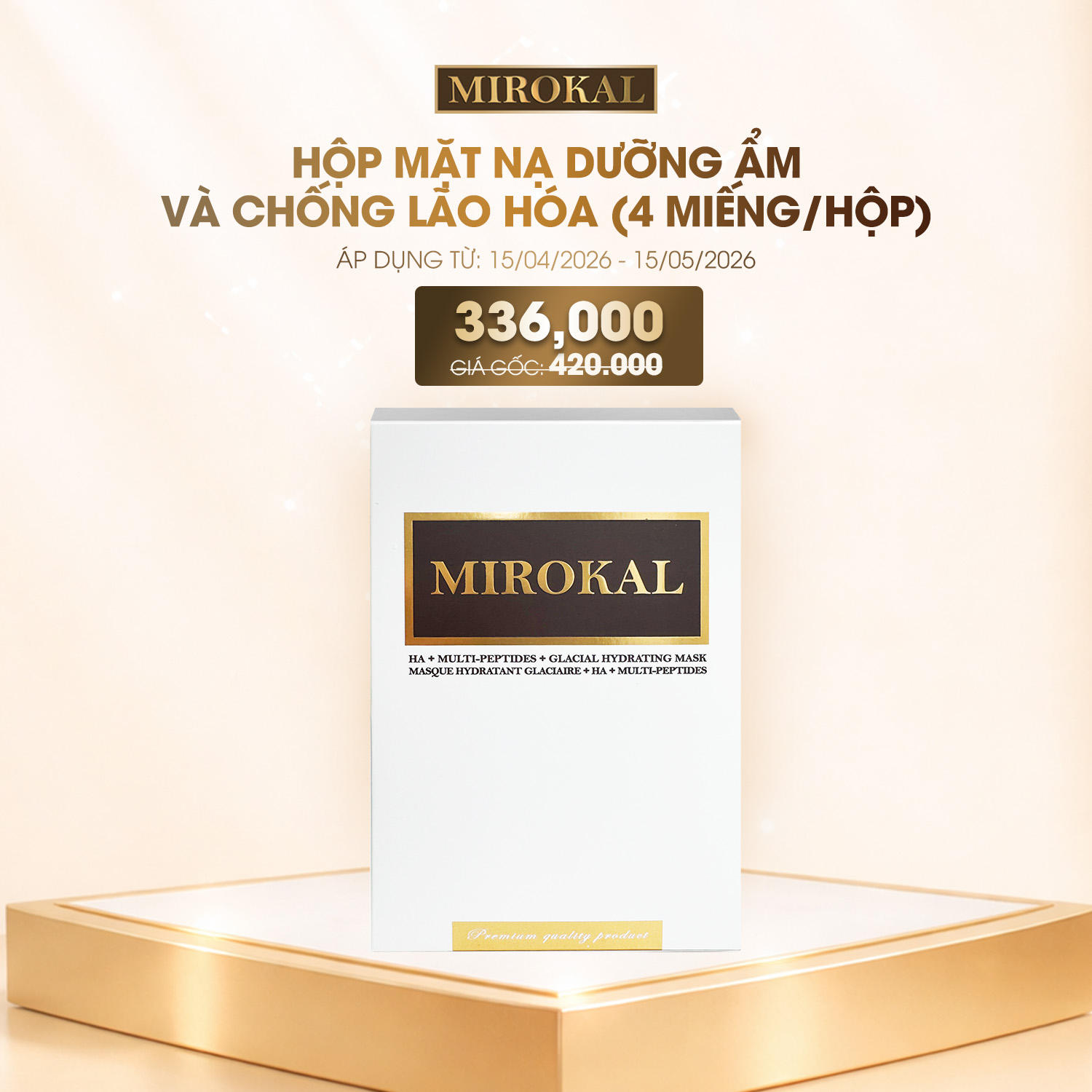 [MIROKAL]MIROKAL HA + MULTI-PEPTIDES + GLACIAL HYDRATING MASK - 4 PCS