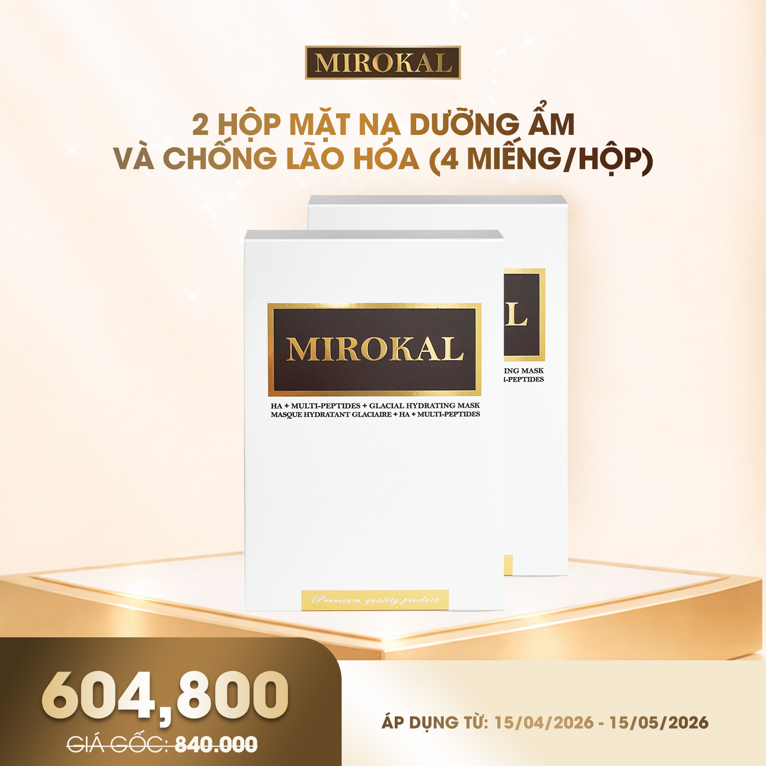 [MIROKAL] COMBO 2 HỘP MẶT NẠ DƯỠNG ẨM CHỐNG LÃO HOÁ VỚI TINH CHẤT KHOÁNG BIỂN BĂNG – (04 MIẾNG/ HỘP)